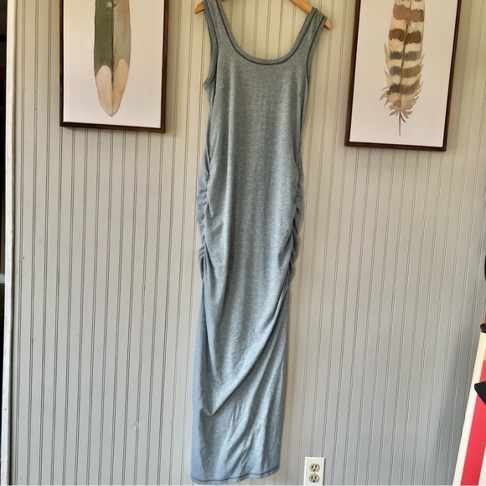 Bloom Organic Cotton Tank Dress Gray Long Maxi Fitted Athleisure